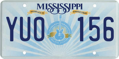 MS license plate YUO156
