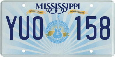 MS license plate YUO158