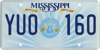 MS license plate YUO160
