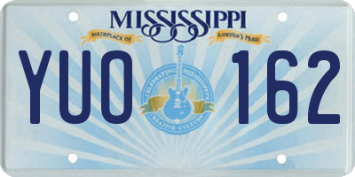 MS license plate YUO162