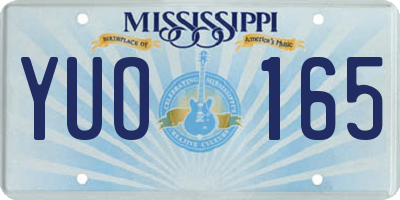 MS license plate YUO165
