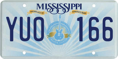 MS license plate YUO166