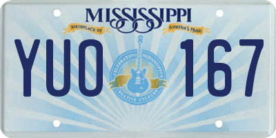 MS license plate YUO167