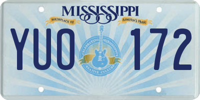 MS license plate YUO172