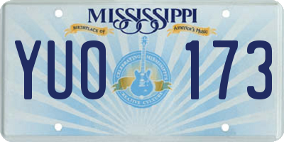 MS license plate YUO173