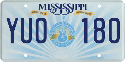 MS license plate YUO180