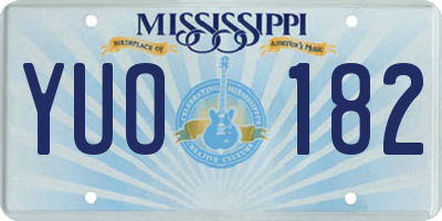 MS license plate YUO182
