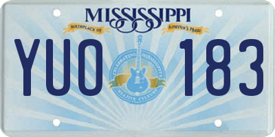 MS license plate YUO183