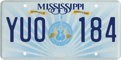 MS license plate YUO184