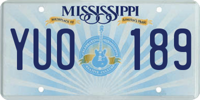 MS license plate YUO189