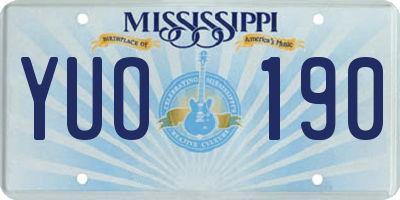 MS license plate YUO190