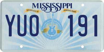 MS license plate YUO191