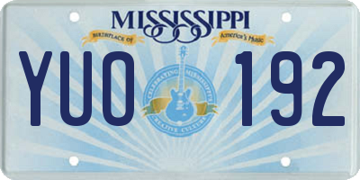 MS license plate YUO192