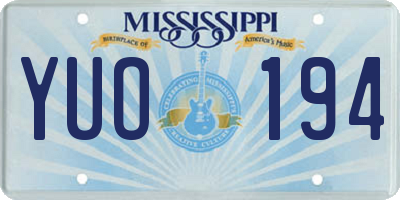 MS license plate YUO194