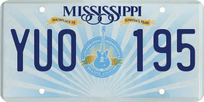 MS license plate YUO195