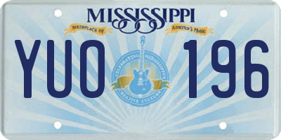 MS license plate YUO196