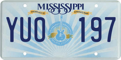 MS license plate YUO197