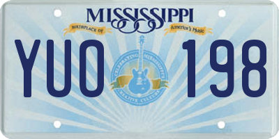 MS license plate YUO198