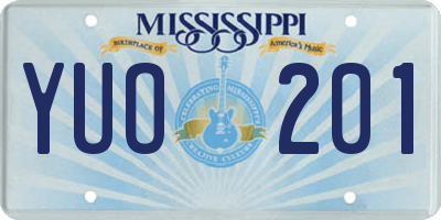 MS license plate YUO201