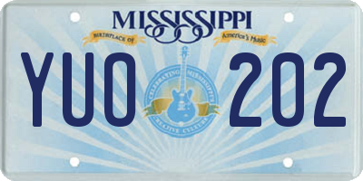 MS license plate YUO202
