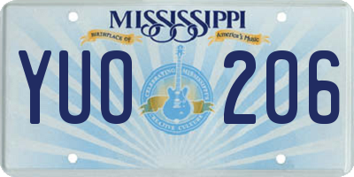MS license plate YUO206
