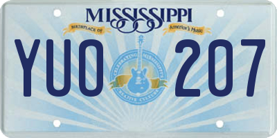 MS license plate YUO207