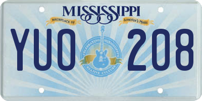MS license plate YUO208