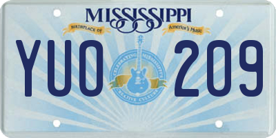 MS license plate YUO209