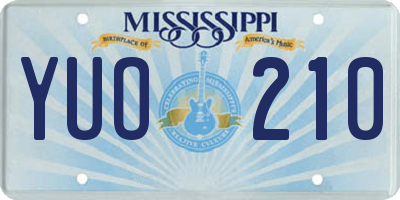 MS license plate YUO210