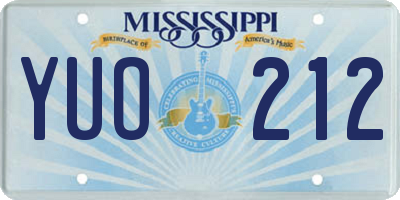 MS license plate YUO212