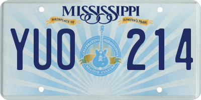 MS license plate YUO214