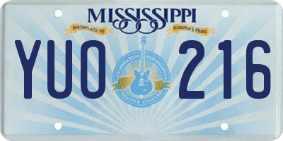 MS license plate YUO216