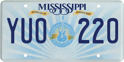 MS license plate YUO220