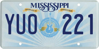 MS license plate YUO221