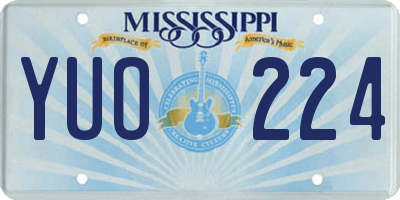 MS license plate YUO224