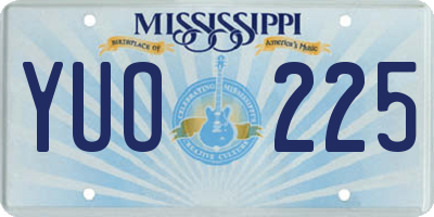MS license plate YUO225