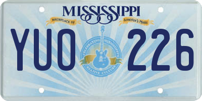 MS license plate YUO226
