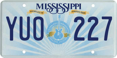 MS license plate YUO227
