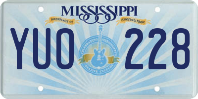 MS license plate YUO228