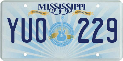 MS license plate YUO229