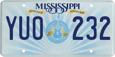 MS license plate YUO232