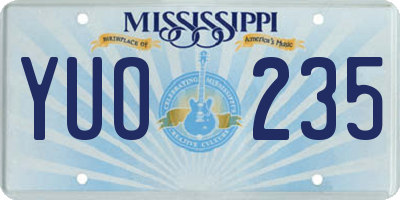 MS license plate YUO235