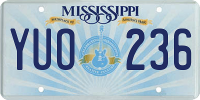 MS license plate YUO236