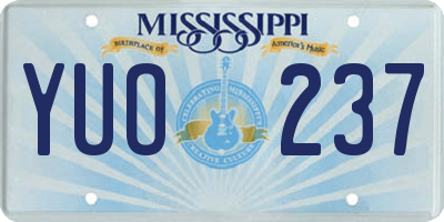 MS license plate YUO237