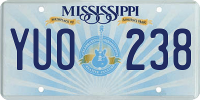 MS license plate YUO238