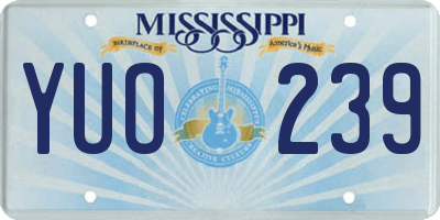 MS license plate YUO239