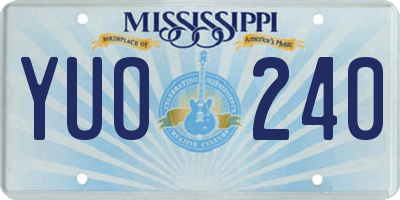 MS license plate YUO240