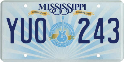 MS license plate YUO243