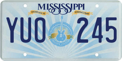 MS license plate YUO245