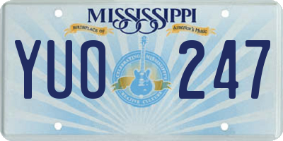 MS license plate YUO247